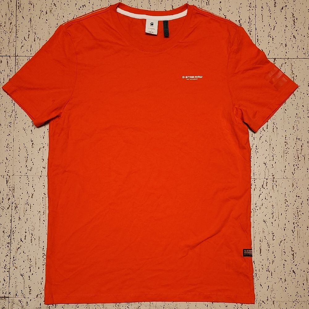 G-Star Raw Orange Flag Text Gr Slim Spellout Crewneck T-Shirt